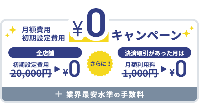 月額費用・初期設定費用0円キャンペーン